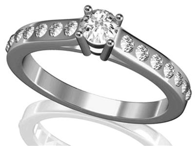 Solitario 4 Garras Para Piedra Central 5,6 mm, Oro Blanco 800 Ref. Ga50/60 - Imagen Estandar - 3