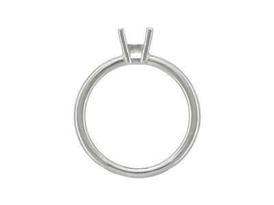 Solitario 4 Garras Para Piedra De 6 mm, Cuerpo Abombado, Oro Gris 18k Pd, Dedo 56 - Imagen Estandar - 2