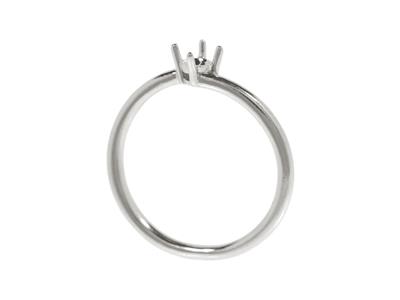 Solitario 4 Garras Desplazadas Parapiedra De 4,20 Mm, Cuerpo Abovedad O, Oro Blanco De 18 K Pd, Dedo 58 - Imagen Estandar - 3