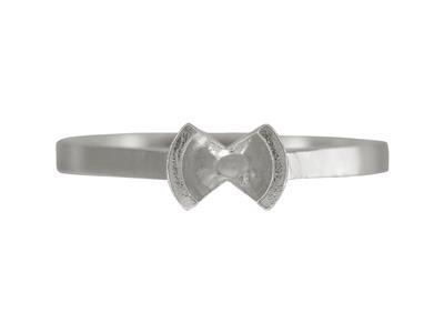 Engaste Semi-cerrado Solitario Parapiedra De 6 mm, Cuerpo Plano, Oro Gris De 18kpd, Dedo 54 - Imagen Estandar - 4