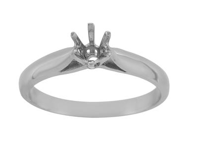 Solitario 6 Garras Para Piedra De 5 mm, Oro Blanco 18k. Ref. 25377 - Imagen Estandar - 2