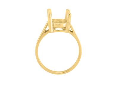 Anillo Engastado Con 4 Garras Para Piedra Ovalada De 12 X 10mm, Oro Amarillo De 18k. Ref. 15370