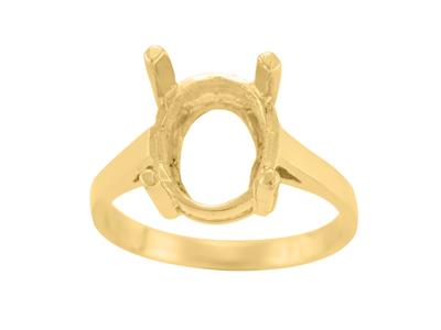 Anillo Engastado Con 4 Garras Para Piedra Ovalada De 12 X 10 mm, Oro Amarillo De 18k. Ref. 15370 - Imagen Estandar - 2