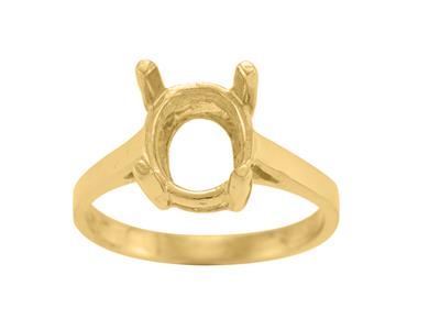 Anillo Con 4 Garras Para Piedra Ovalada De 10 X 8 Mm, Oro Amarillo 18k. Ref. 15368 - Imagen Estandar - 2