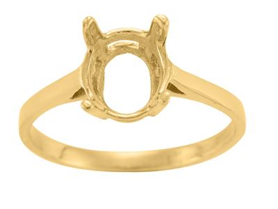 Anillo Engastado Con 4 Garras Para Piedra Ovalada De 9 X 7 mm, Oro Amarillo De 18k. Ref. 15367 - Imagen Estandar - 2