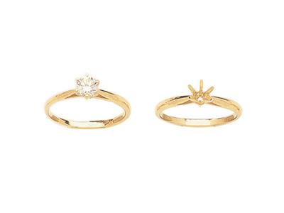 Solitario 6 Garras Para Piedra De 5,9 mm, Oro Amarillo De 18k. Ref. 25378 - Imagen Estandar - 3