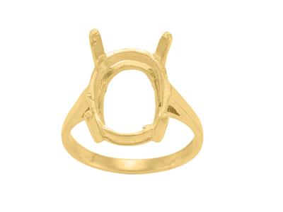Anillo Engastado Con 4 Garras Para Piedra Ovalada De 16 X 12 mm, Oro Amarillo De 18k. Ref. 15373 - Imagen Estandar - 2