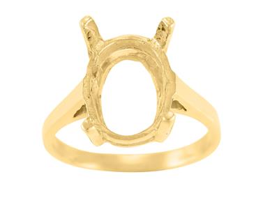 Anillo Engastado Con 4 Garras Para Piedra Ovalada De 14 X 10 mm, Oro Amarillo De 18k. Ref. 15371 - Imagen Estandar - 2