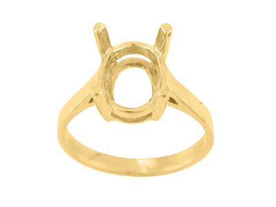 Anillo 4 Garras Para Piedra Ovalada 11 X 9 Mm, Oro Amarillo 18k. Ref. 15369 - Imagen Estandar - 2