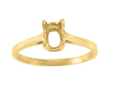 Anillo Engastado Con 4 Garras Para Piedra Ovalada De 7 X 5 mm, Oro Amarillo De 18k. Ref. 15366 - Imagen Estandar - 2