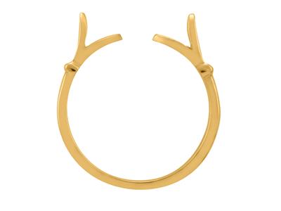 Montura De Anillo Semi-aro, Oro De 18k. Ref. 01809