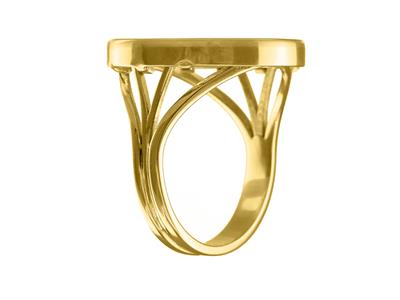 Anillo Portamonedas 10 Francos, Engaste De Bisel Invisible, Oro Amarillo De 18 Quilates