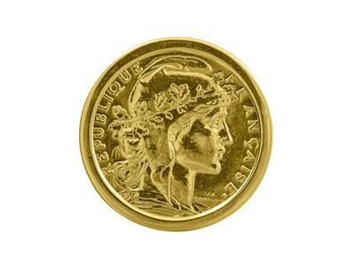Anillo Con Montura Para Moneda De 20 Francos, Engarce Invisible, Oro Amarillo De 18 Quilates - Imagen Estandar - 5