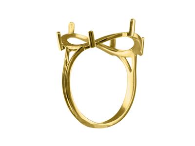 Anillo Portapieza Curvado De 20 Francos, Oro Amarillo De 18 Quilates, Talla 58