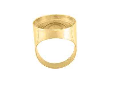 Anillo De Sello Portamonedas 20 Frs, Oro Amarillo De 18k. Ref. 08006