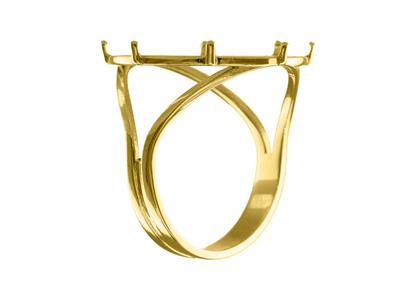 Anillo Portamonedas 10 Francos, Engastado Con 8 Garras, Cuerpo Calado,oro Amarillo 18 Kt