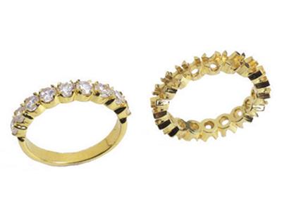 Alianza Engastada Con 4 Garras 1 Hilera, Oro Amarillo De 18k. Referencia. 585/5044 - Imagen Estandar - 3