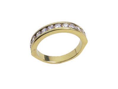 Alianza De 1 Hilera Con Engaste De Rieles, Oro Amarillo De 18 K. Ref. 100/5011 - Imagen Estandar - 2