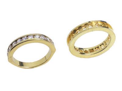 Alianza De 1 Hilera Con Engaste De Rieles, Oro Amarillo De 18 K. Ref. 100/5011 - Imagen Estandar - 3