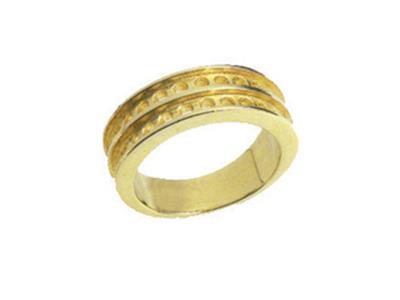 Alianza De Boda De 2 Hileras Con Engaste En Carril, Oro Amarillo De 18k. Ref. 00102 - Imagen Estandar - 1