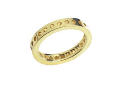 Alianza De 1 Hilera Con Engaste De Granos, Oro Amarillo De 18k. Ref. 111