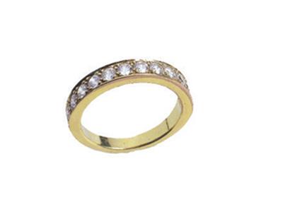 Alianza De 1 Hilera Con Engaste De Granos, Oro Amarillo De 18k. Ref. 111 - Imagen Estandar - 2