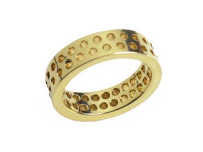Alianza De Dos Hileras Con Engaste Granulado, Oro Amarillo De 18 Quilates. Referencia. 112