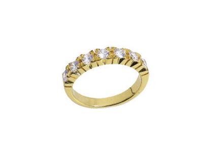 Alianza Engastada Con 4 Garras 1 Hilera, Oro Amarillo De 18k. Referencia. 304 - Imagen Estandar - 2