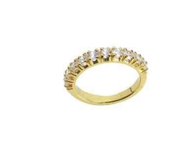 Alianza De 1 Hilera Con Engaste De Rieles, Oro Amarillo De 18 K. Ref. 306/5005 - Imagen Estandar - 2