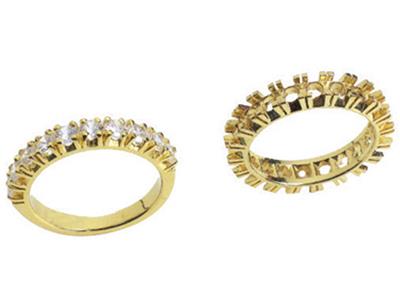 Alianza De 1 Hilera Con Engaste De Rieles, Oro Amarillo De 18 K. Ref. 306/5005 - Imagen Estandar - 3