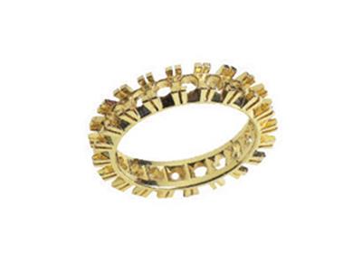 Alianza Engastada Con 4 Garras 1 Hilera, Oro Amarillo De 18k. Ref. 307/5006 - Imagen Estandar - 1