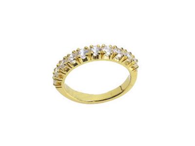 Alianza Engastada Con 4 Garras 1 Hilera, Oro Amarillo De 18k. Ref. 307/5006 - Imagen Estandar - 2