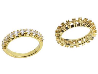Alianza Engastada Con 4 Garras 1 Hilera, Oro Amarillo De 18k. Ref. 307/5006 - Imagen Estandar - 3