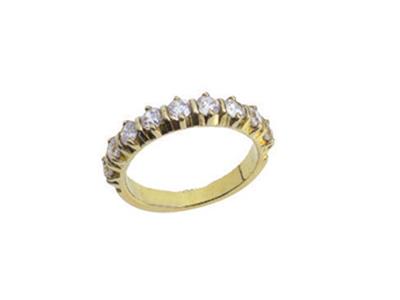 Alianza Engastada Con 4 Garras 1 Hilera, Oro Amarillo De 18k. Ref. 308 - Imagen Estandar - 2