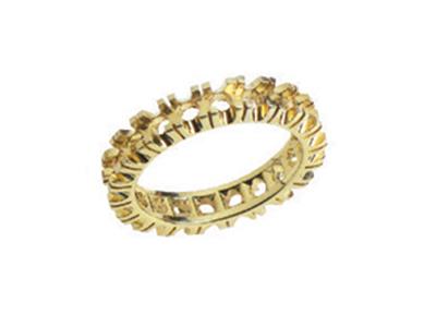 Alianza Engastada Con 4 Garras 1 Hilera, Oro Amarillo De 18k. Ref. 318