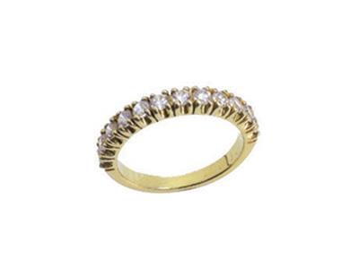 Alianza Engastada Con 4 Garras 1 Hilera, Oro Amarillo De 18k. Ref. 318 - Imagen Estandar - 2
