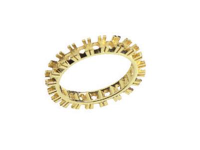 Alianza Engastada Con 4 Garras 1 Hilera, Oro Amarillo De 18k. Ref. 330 - Imagen Estandar - 1
