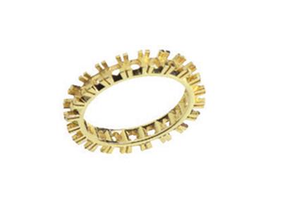 Alianza Con 4 Garras, 1 Fila, Oro Amarillo 18k. Ref. 330