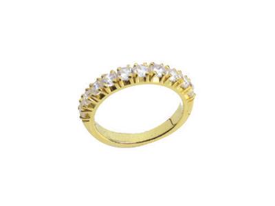 Alianza Engastada Con 4 Garras 1 Hilera, Oro Amarillo De 18k. Ref. 330 - Imagen Estandar - 2