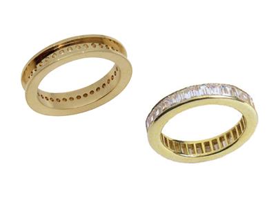 Alianza Con Montura De Rieles Para Talla Baguette, Oro Amarillo De 18k. Ref. 340 - Imagen Estandar - 2