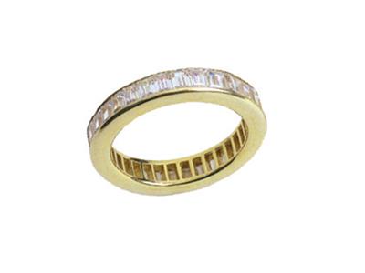 Alianza Con Montura De Rieles Para Talla Baguette, Oro Amarillo De 18k. Ref. 340 - Imagen Estandar - 3