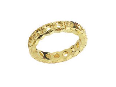 Alianza Engastada Con 4 Garras Grandes, 1 Hilera, Oro Amarillo 18k. Ref. 350