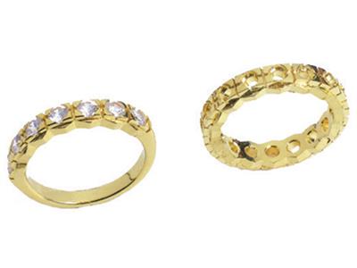 Alianza Engastada Con 4 Garras Anchas, 1 Hilera, Oro Amarillo De 18k. Ref. 350 - Imagen Estandar - 3