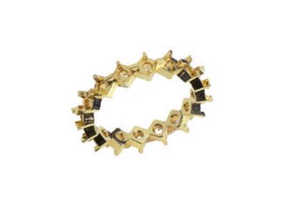 Alianza Engastada Con 4 Garras 1 Hilera, Oro Amarillo De 18k. Ref. 360