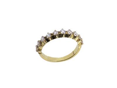 Alianza Engastada Con 4 Garras 1 Hilera, Oro Amarillo De 18k. Ref. 370 - Imagen Estandar - 2