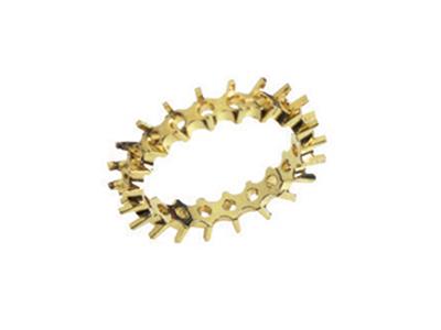 Alianza Engastada Con Puntas Alineadas, 1 Hilera, Oro Amarillo De 18k.ref. 390 - Imagen Estandar - 1