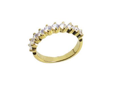 Alianza Engastada Con Puntas Alineadas, 1 Hilera, Oro Amarillo De 18k.ref. 390 - Imagen Estandar - 2