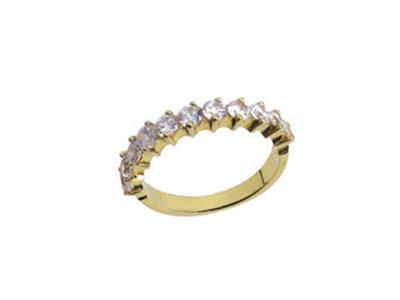 Alianza Engastado Con Garras Desplazadas, 1 Fila, Oro Amarillo De 18k.ref. 391 - Imagen Estandar - 2