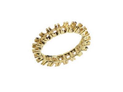 Alianza Con 4 Garras, 1 Fila, Oro Amarillo 18k. Ref. 420