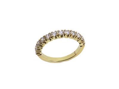 Alianza Engastada Con 4 Garras 1 Hilera, Oro Amarillo De 18k. Ref. 420 - Imagen Estandar - 2